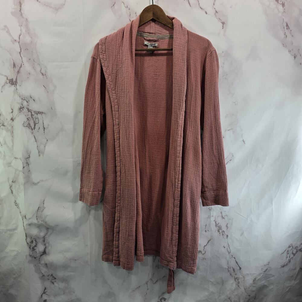 Carbon2Cobalt Robe Womens XS S Pink Gauze Housecoat Bath Short Textured